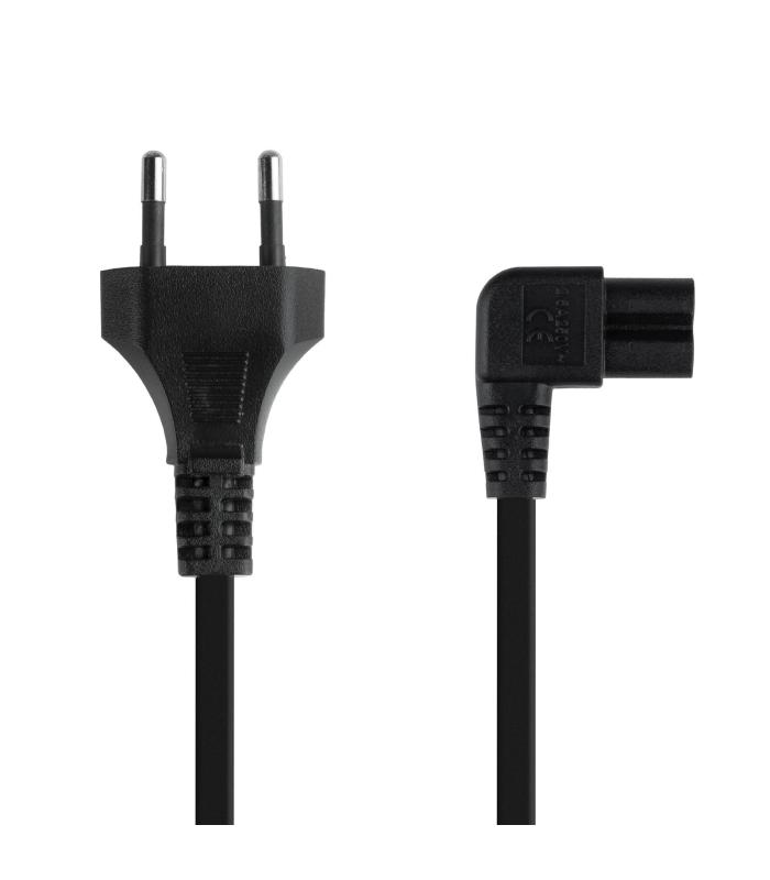 TooQ Cable de Alimentación Acodado CEE7 16 M-C7 H, Negro, 3 m