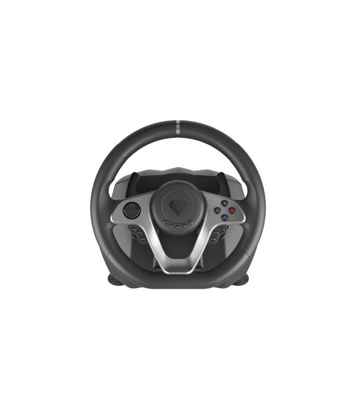 GENESIS Seaborg 400 Negro, Plata USB Volante + Pedales Nintendo Switch, PC, PlayStation 4, Playstation 3, Xbox 360, Xbox One,