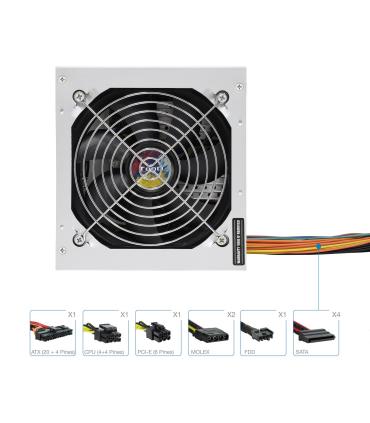 TooQ TQAPOLO-500SP unidad de fuente de alimentación 500 W 20+4 pin ATX ATX Plata