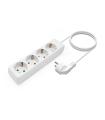 AISENS Base Multiple 4 Tomas Sin Interruptor Con Cable 3x1.5mm2, Blanco, 1.4m