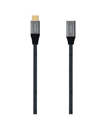 AISENS Cable USB 3.2 Gen2X2 Aluminio 20Gbps 5A 100W, Tipo USB-C M-USB-C H, Gris, 1.0M