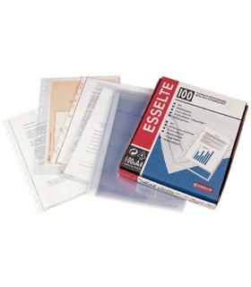 CAJA 100 FUNDAS POLIPROPILENO MULTITALADRO FORMATO A4 80 MICRAS 11 TALADROS CRISTAL ESSELTE 46108