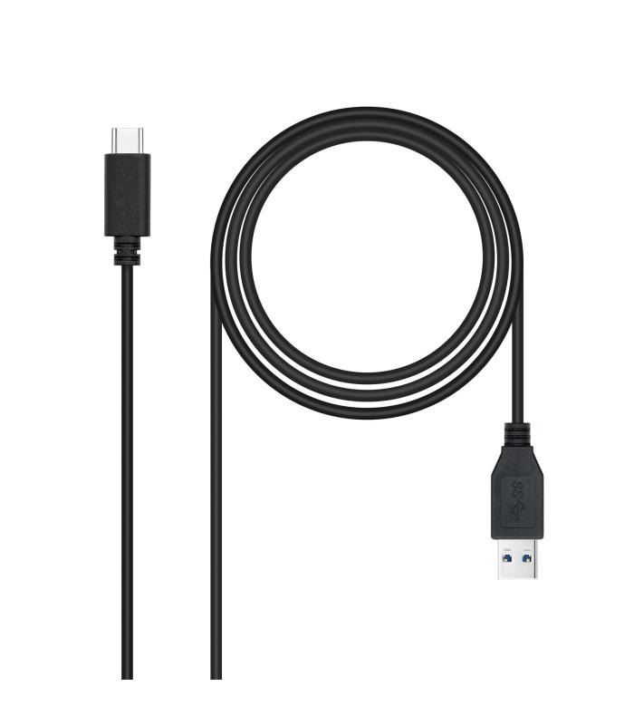 Nanocable Cable USB 3.1, Gen2 10 Gbps 3A, tipo USB-C M-A M, Negro, 2 m