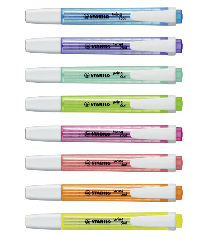 STABILO swing cool Pastel marcador 8 pieza(s) Punta de cincel Azul, Verde, Naranja, Rosa, Rojo, Violeta, Amarillo