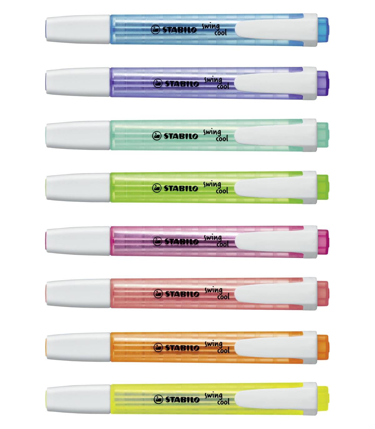 STABILO swing cool Pastel marcador 8 pieza(s) Punta de cincel Azul, Verde, Naranja, Rosa, Rojo, Violeta, Amarillo