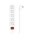 AISENS Base Multiple 5 Tomas con Interruptor con Cable 3×1.5mm2, Blanco, 1.4 m