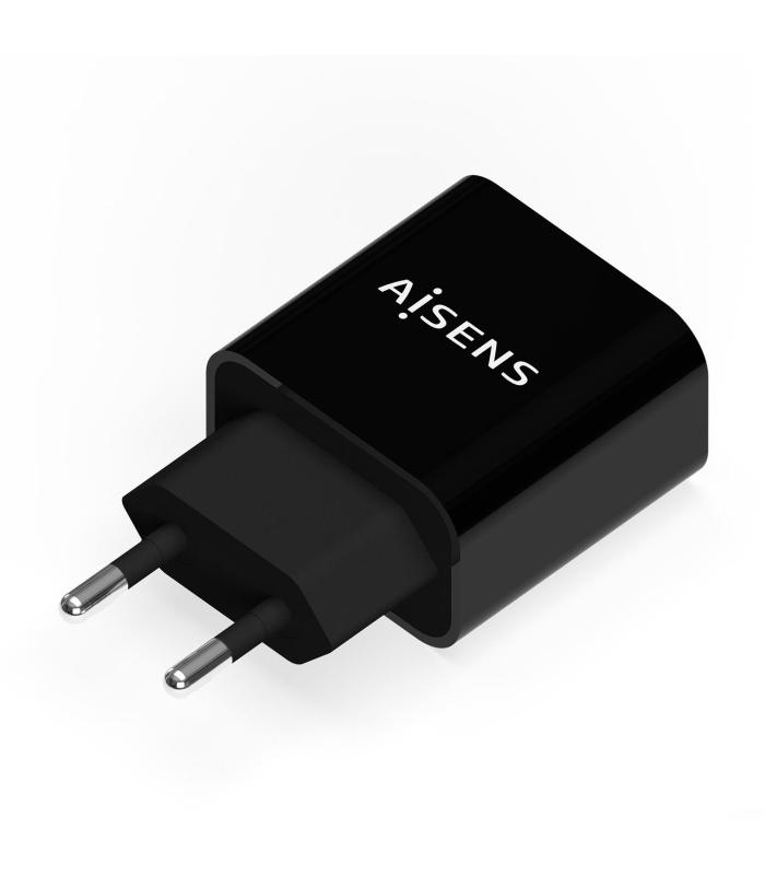 AISENS Cargador USB-C PD3.0 1 Puerto 1x USB-C 20 W, Negro