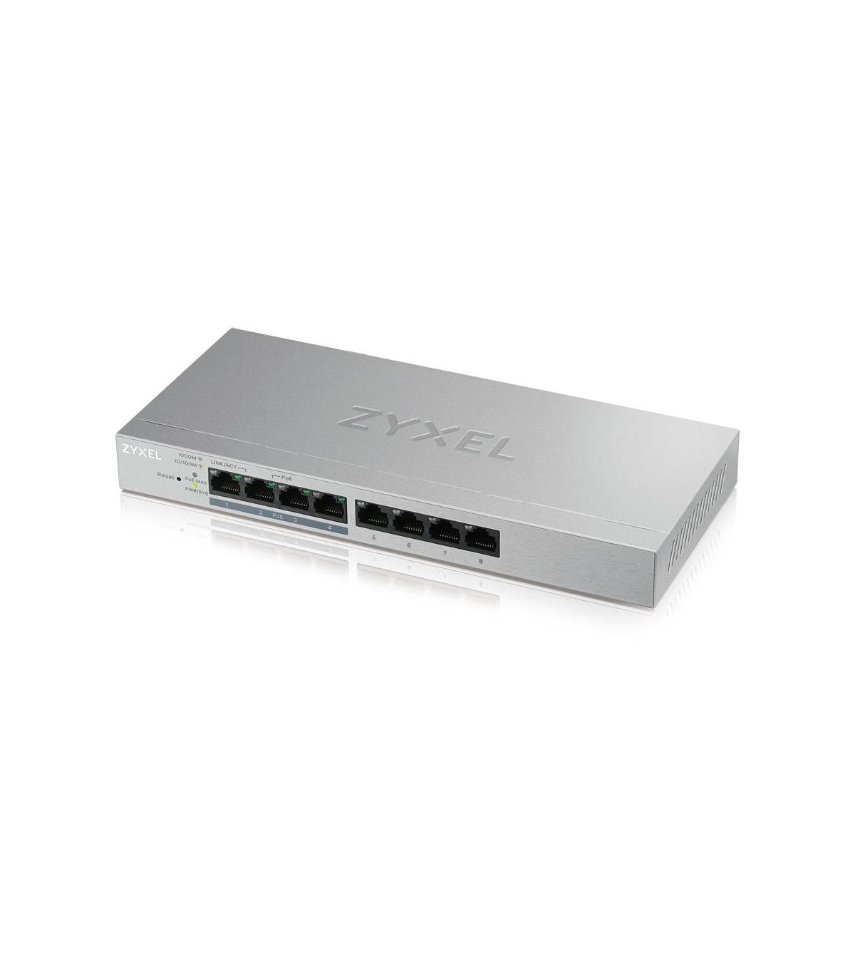 Zyxel GS1200-8HP v2 Gestionado Gigabit Ethernet (10 100 1000) Energía sobre Ethernet (PoE) Gris
