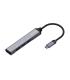 AISENS Hub USB 3.1 USB-C, Tipo C M - 4x Tipo A H, Gris, 10 cm