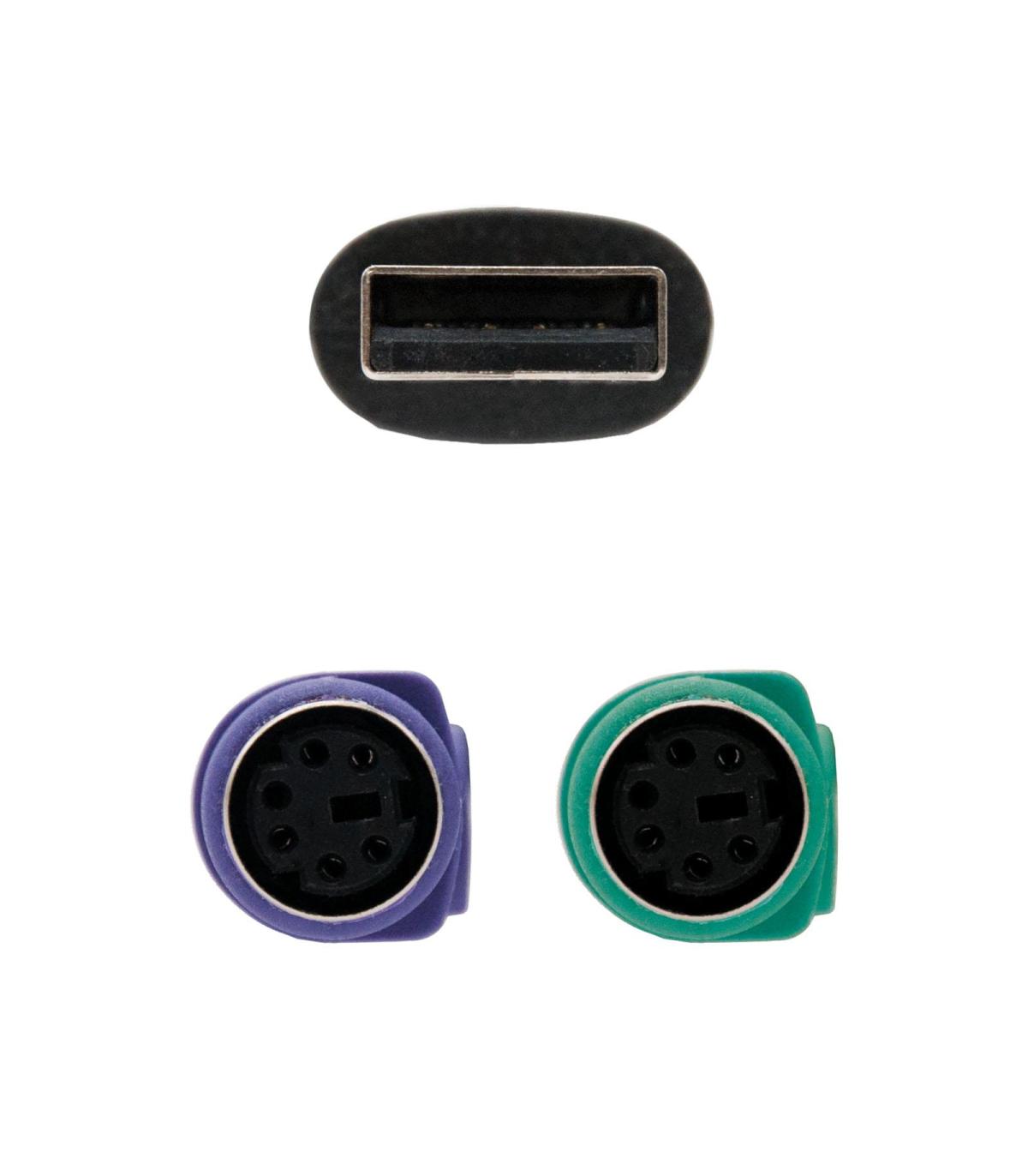 Nanocable CONVERSOR PS 2(TECLADO+RATON) A USB, TIPO 2xPS 2 H-A M, 15 CM