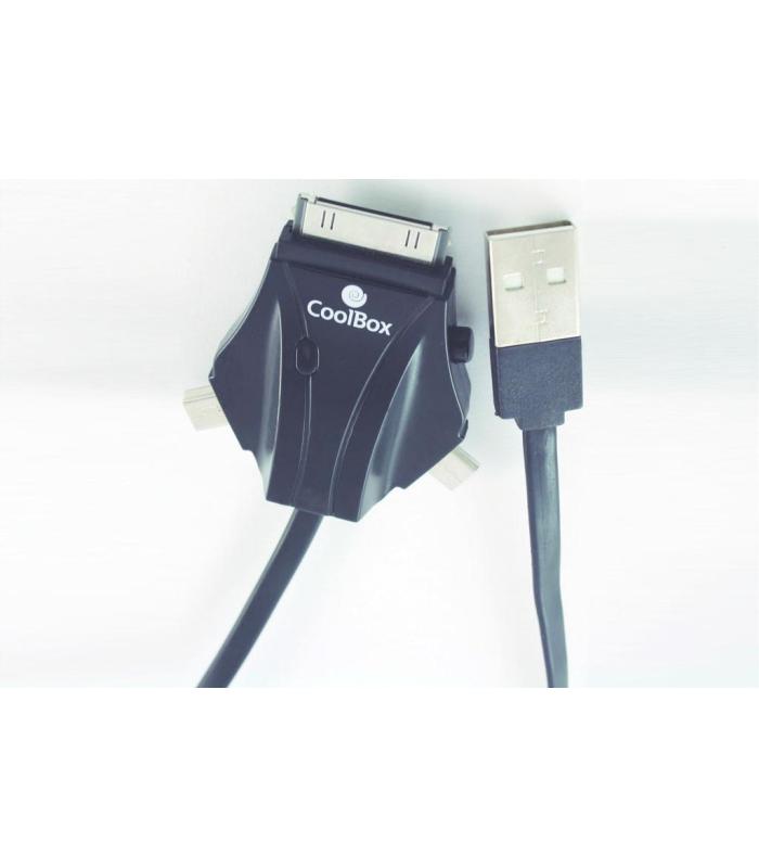 CoolBox ACD 301 cable USB 1 m microUSB miniUSB Apple iPhone Negro