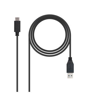 Nanocable USB 3.1, 1m cable USB USB 3.2 Gen 2 (3.1 Gen 2) USB C USB A Negro