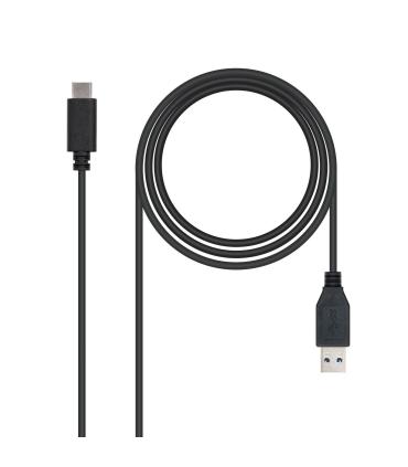 Nanocable USB 3.1, 1m cable USB USB 3.2 Gen 2 (3.1 Gen 2) USB C USB A Negro