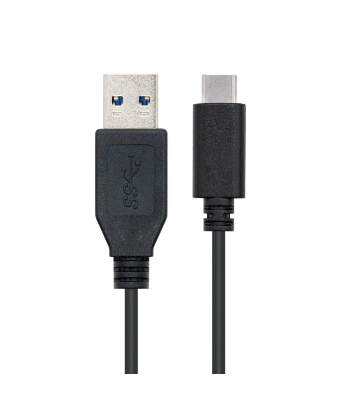 Nanocable USB 3.1, 1m cable USB USB 3.2 Gen 2 (3.1 Gen 2) USB C USB A Negro