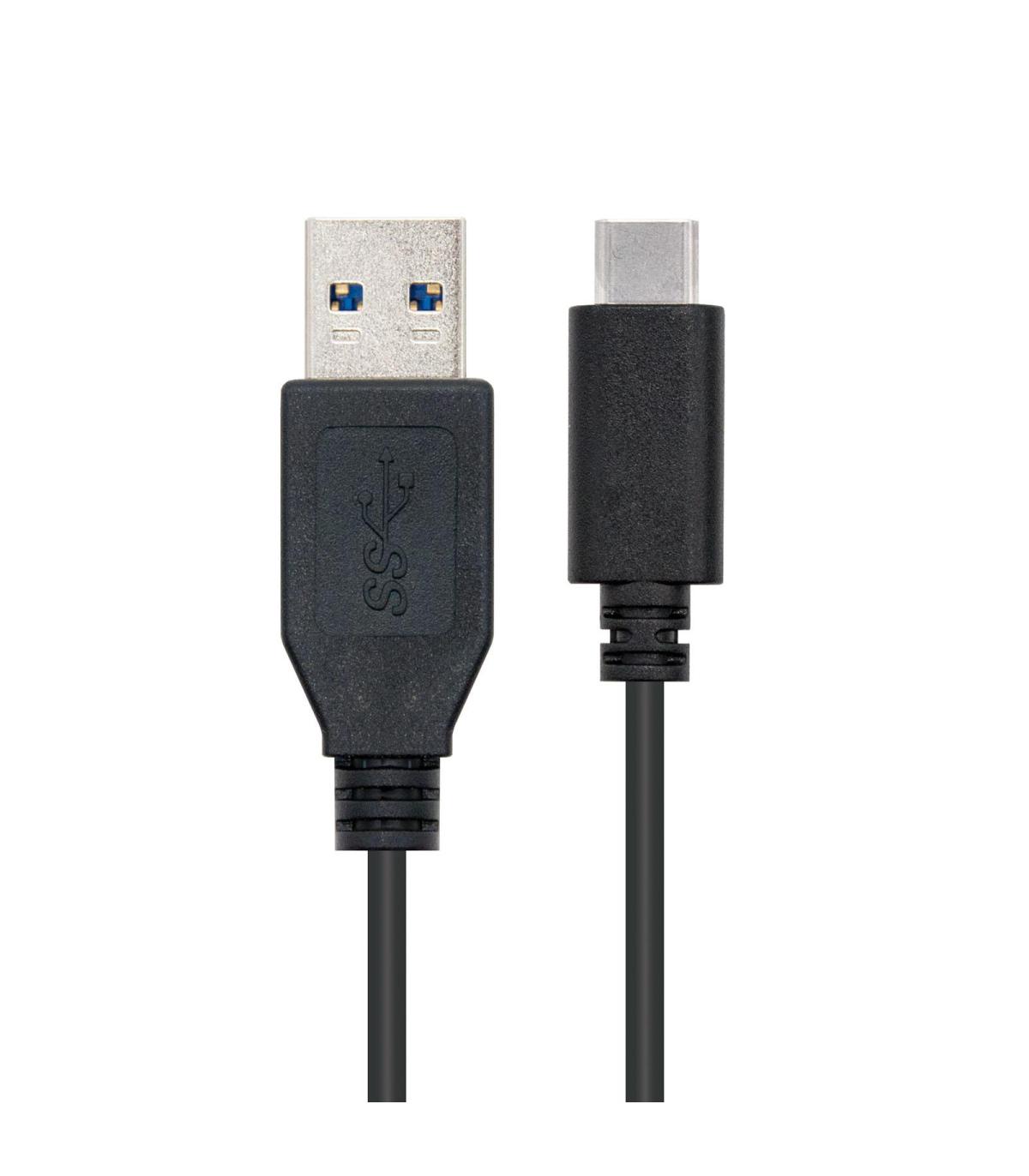 Nanocable USB 3.1, 1m cable USB USB 3.2 Gen 2 (3.1 Gen 2) USB C USB A Negro