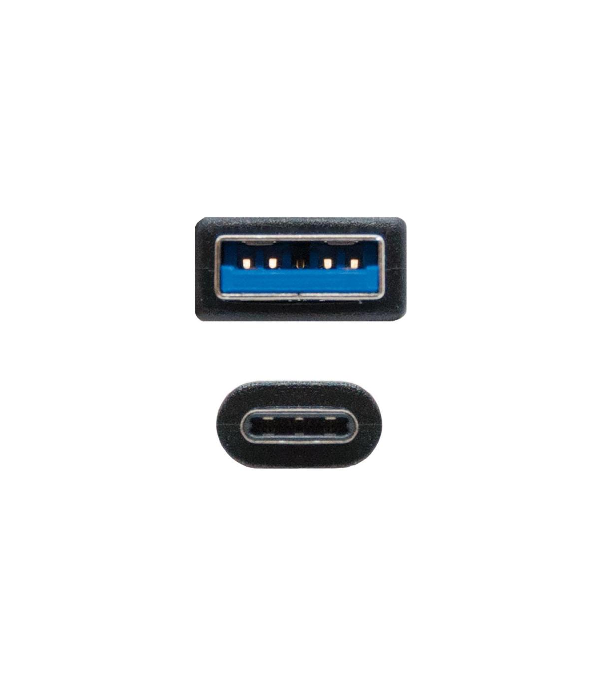 Nanocable USB 3.1, 1m cable USB USB 3.2 Gen 2 (3.1 Gen 2) USB C USB A Negro