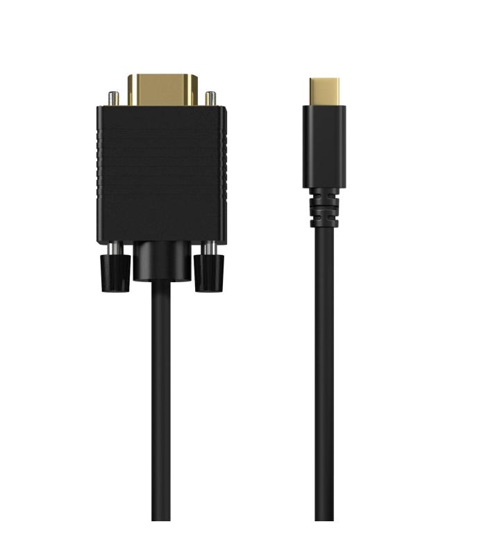 AISENS Cable Conversor USB-C a VGA, USB-C M-HDB15 M, Negro, 1.8M
