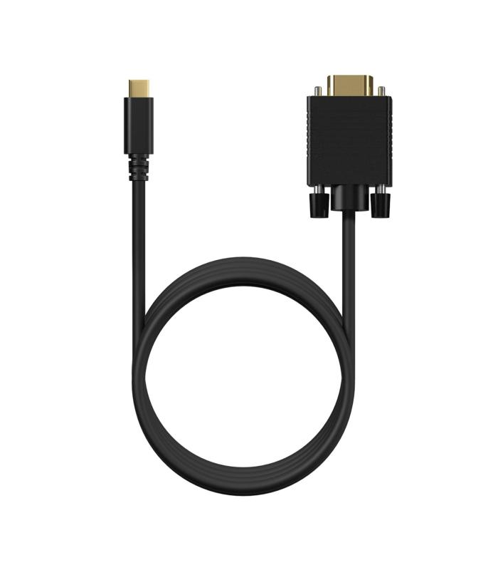 AISENS Cable Conversor USB-C a VGA, USB-C M-HDB15 M, Negro, 1.8M