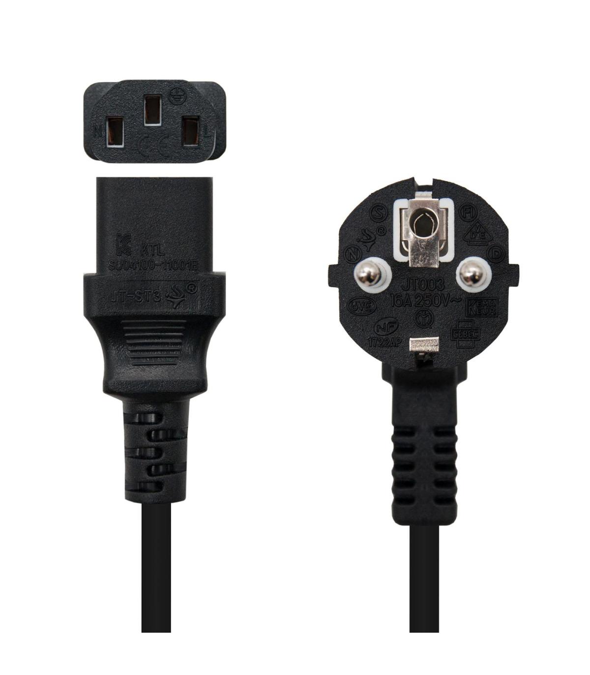 Nanocable Cable Alimentación CPU, CEE7 M-C13 H, Negro, 2 m