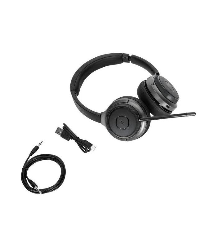 Targus AEH104GL auricular y casco Auriculares Inalámbrico y alámbrico Diadema Llamadas Música USB Tipo C Bluetooth Negro