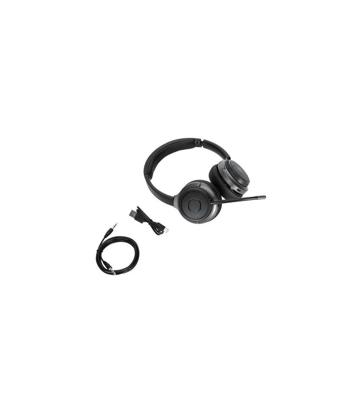 Targus AEH104GL auricular y casco Auriculares Inalámbrico y alámbrico Diadema Llamadas Música USB Tipo C Bluetooth Negro