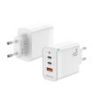 AISENS Cargador Gan 65W, 2xUSB-C PD3.0 QC4.0, 1xUSB-A QC3.0, Blanco