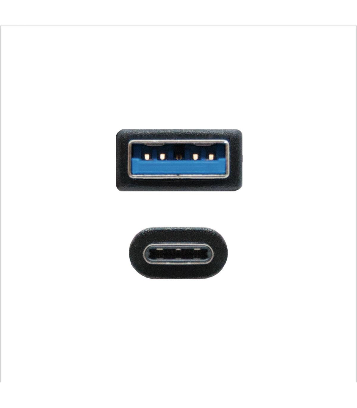 Nanocable Cable USB 3.1 Gen2 10Gbps 3A, tipo USB-C M-A M, negro, 1.5 m