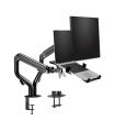 AISENS Soporte de Mesa Contrapeso Giratorio e Inclinable para Portatil y Monitor TV 8Kg de 17-32, Negro