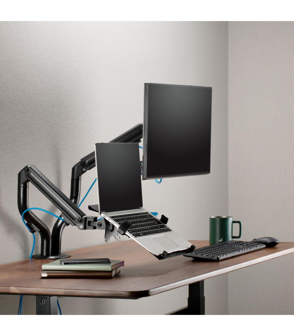 AISENS Soporte de Mesa Contrapeso Giratorio e Inclinable para Portatil y Monitor TV 8Kg de 17-32, Negro