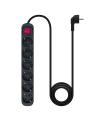 Nanocable Regleta de enchufes de 6 tomas con interruptor, 1.4 metros Negra
