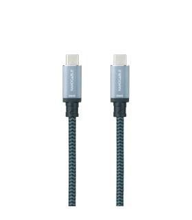 Nanocable Cable USB 3.1 Gen2 10Gbps 5A, 4K 60Hz, USB-C M-USB-C M, Gris Negro, 1 m