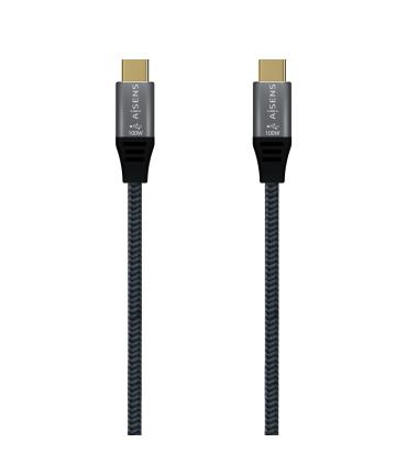 AISENS Cable USB 3.2 Gen2x2 Aluminio 20Gbps 8K@30Hz 5A 100W E-Mark, Tipo USB-C M-USB-C M, Gris, 1.0 m