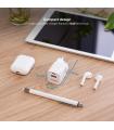 TooQ Cargador de Pared GaN USB-C PD + USB-A QC 30W, Blanco
