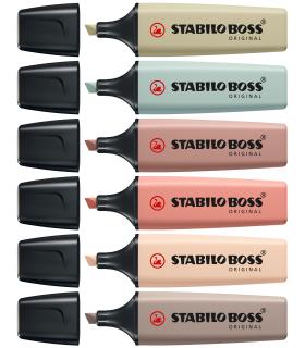 STABILO BOSS NatureColors marcador 6 pieza(s) Punta de cincel Negro, Bronce, Marrón, Verde, Gris, Verde claro