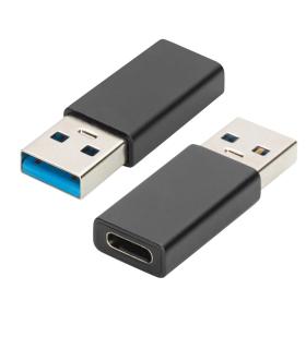 Ewent EW9650 cambiador de género para cable USB Type-A USB Tipo C Negro