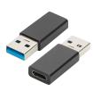 Ewent EW9650 cambiador de género para cable USB Type-A USB Tipo C Negro