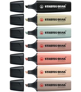 STABILO BOSS NatureColors marcador 6 pieza(s) Punta de cincel Negro, Bronce, Verde, Gris, Verde claro
