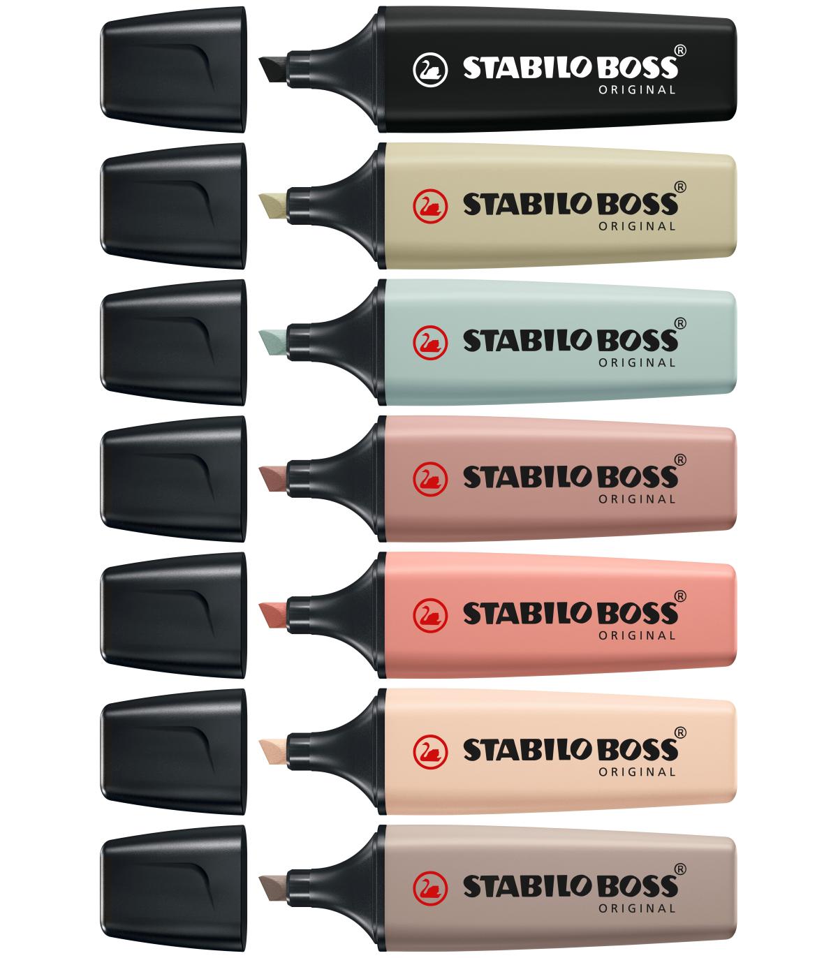 STABILO BOSS NatureColors marcador 6 pieza(s) Punta de cincel Negro, Bronce, Verde, Gris, Verde claro