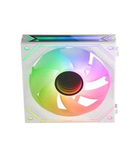 MARS GAMING MF-LINKFINITY, 120MM PWM MODULAR FAN, LINKFINITY CONTACT SYSTEM, INFINITY MIRROR ARGB 360, WHITE