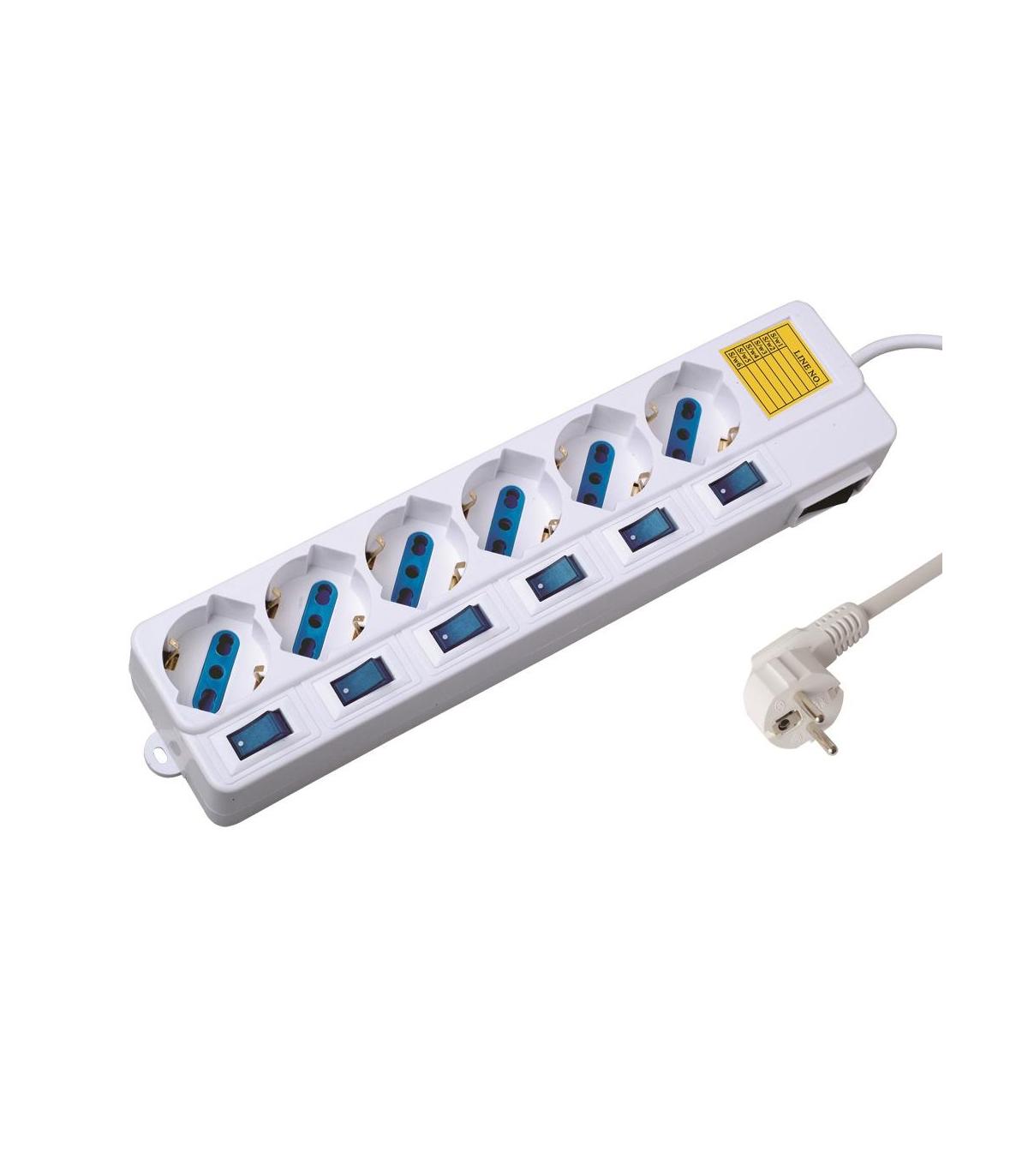 Ewent EW3932 limitador de tensión Blanco 6 salidas AC 1,5 m