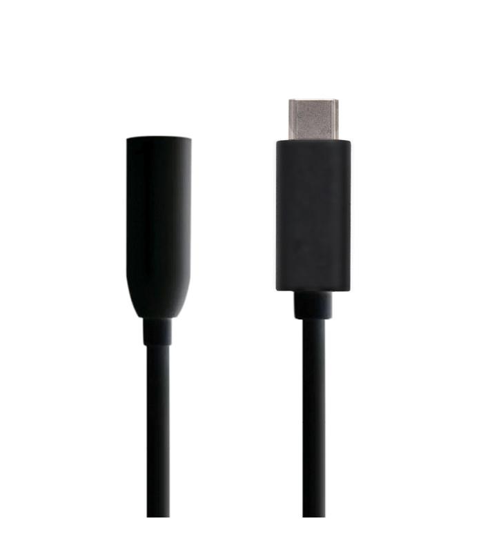 AISENS Conversor USB C a Audio 384KHz, USB C M - jack 3.5 H, negro, 15 cm