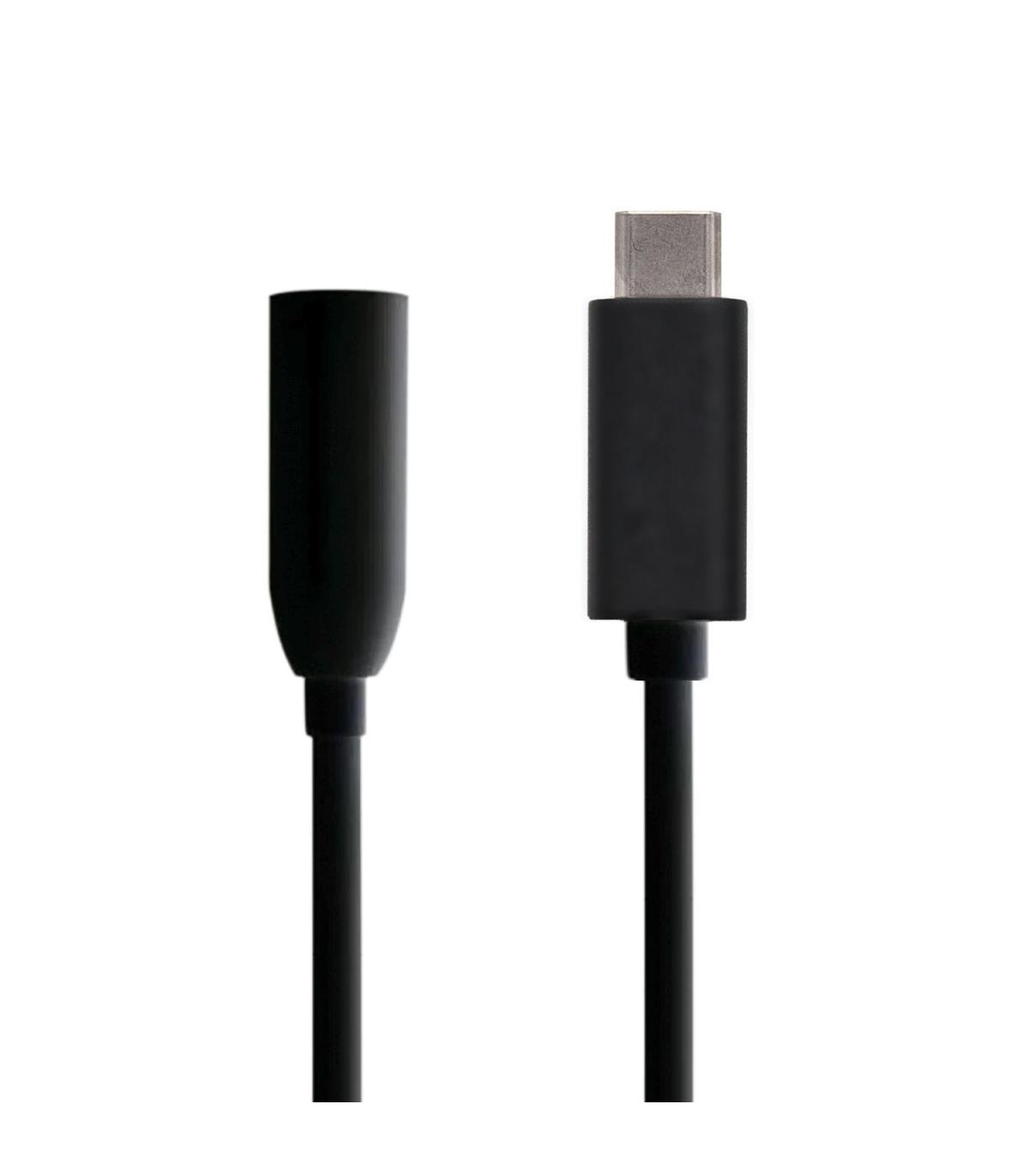 AISENS Conversor USB C a Audio 384KHz, USB C M - jack 3.5 H, negro, 15 cm