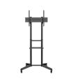 AISENS Soporte de Suelo ECO con Rueda, Bandeja para DVD para Monitor TV 50Kg de 37-70, Negro