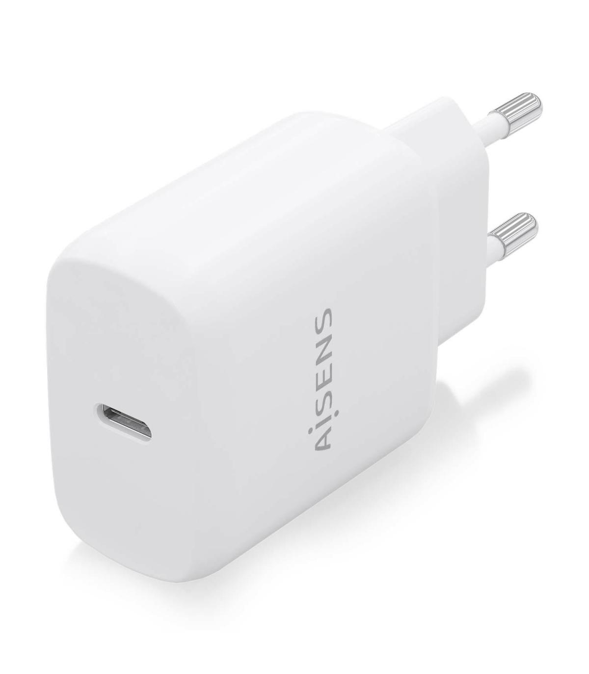 AISENS Cargador USB-C PD3.0 1 Puerto 1xUSB-C 25W, Blanco