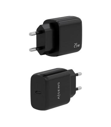 AISENS Cargador USB-C PD3.0 1 Puerto 1xUSB-C 25W, Negro