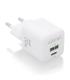 AISENS Cargador GaN 20W, 1xUSB-C PD3.0 QC4.0, 1xUSB-A QC3.0, Blanco