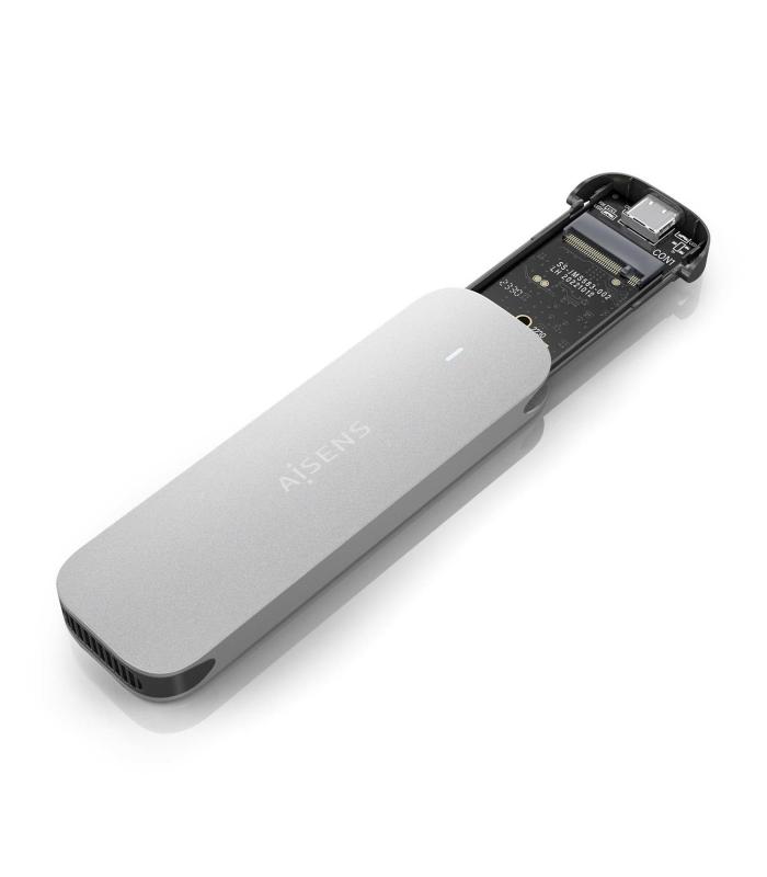 AISENS Caja Externa M.2 (NGFF) ASM2-025SL NVMe a USB3.2 Gen2, Plata