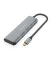 AISENS Hub USB 3.2 Gen1 5G USB-C, USB-C M-2xUSB-C H-2xUSB-A H, Gris, 15 cm