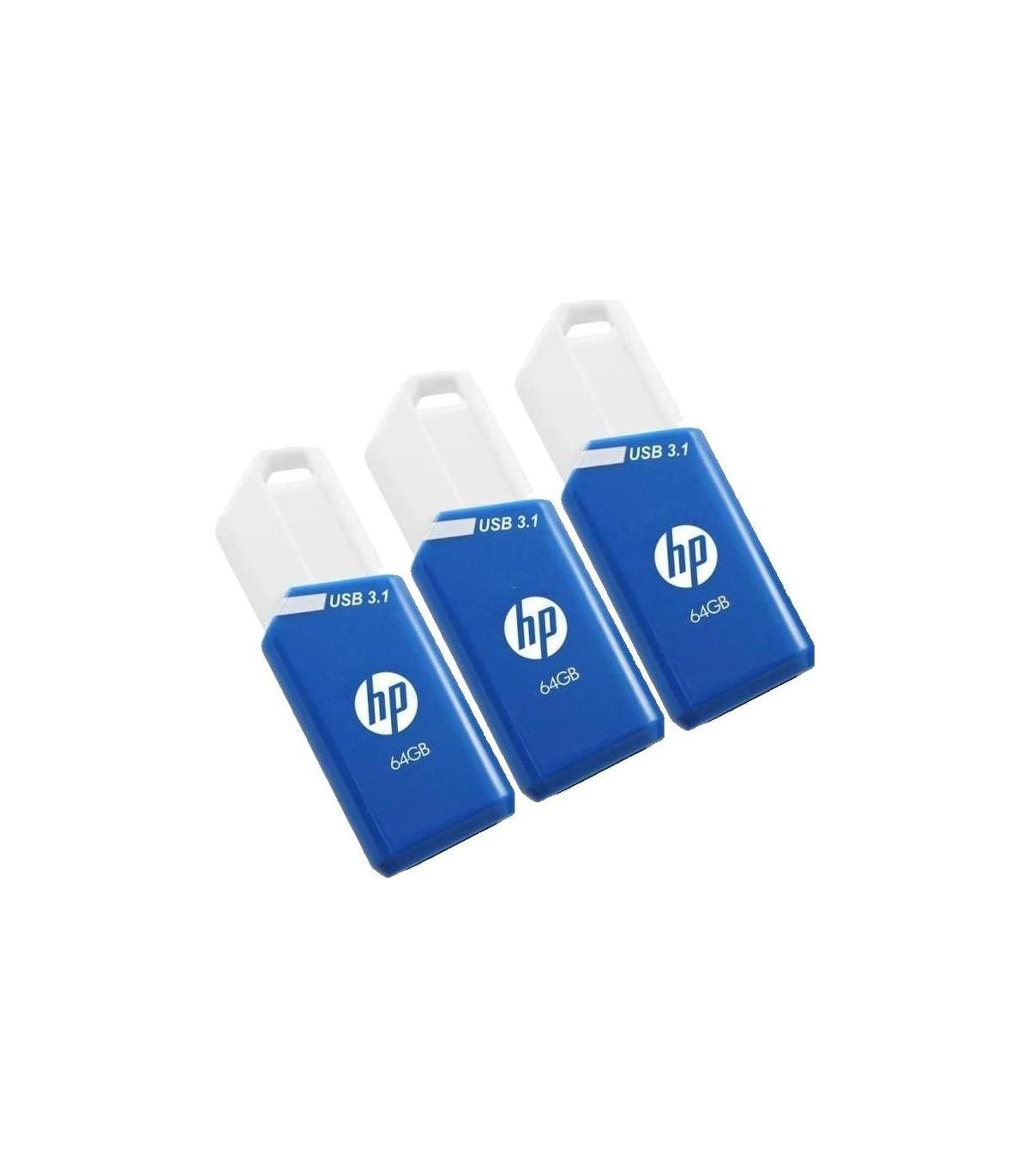 USB 3.1 HP 64GB X755W PACK DE 3 AZUL