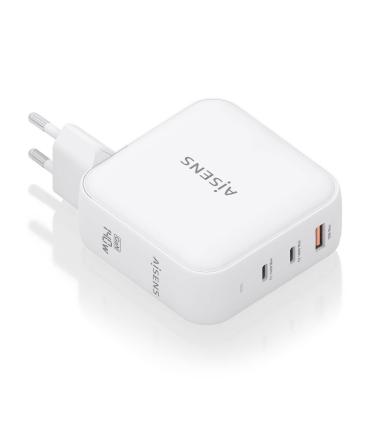 AISENS Cargador GaN 140W, 2xUSB-C PD3.1 QC4.0, 1xUSB-A QC3.0, Blanco